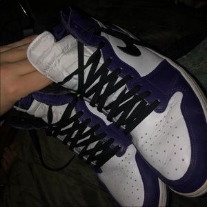 Size 15 air Jordan court purples released in 2020 going for 500 on stock x new